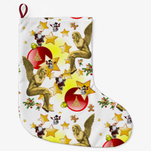 Calcetín Navideño Grande Navidades de pie, Navidades Ángel