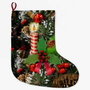 Calcetín Navideño Grande Navidades de pie, Navidades de vela