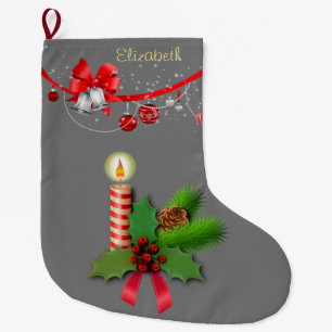 Calcetín Navideño Grande Navidades de pie, Navidades de vela