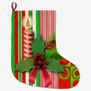 Calcetín Navideño Grande Navidades de pie, Navidades de vela
