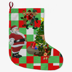 Calcetín Navideño Grande Navidades de pie, Navidades Elf