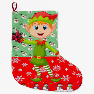 Calcetín Navideño Grande Navidades de pie, Navidades Elf