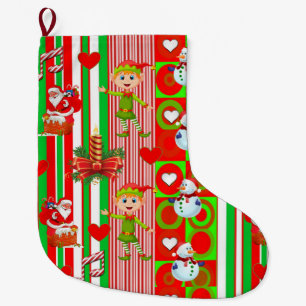 Calcetín Navideño Grande Navidades de pie, Navidades Elf