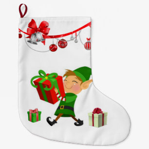 Calcetín Navideño Grande Navidades de pie, Navidades Elf