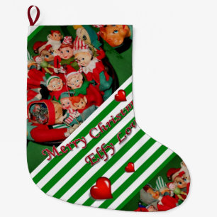 Calcetín Navideño Grande Navidades de pie, Navidades Elf
