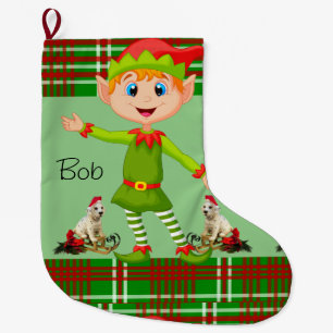 Calcetín Navideño Grande Navidades de pie, Navidades Elf