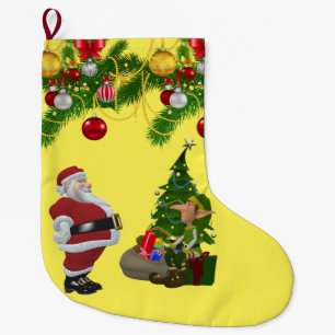 Calcetín Navideño Grande Navidades de pie, Navidades Elf
