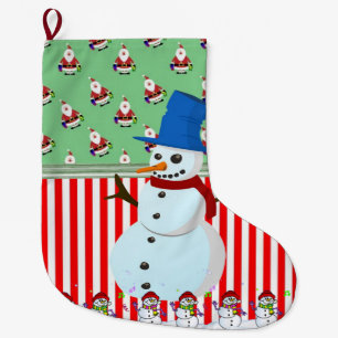 Calcetín Navideño Grande Navidades de pie, Navidades Snowman