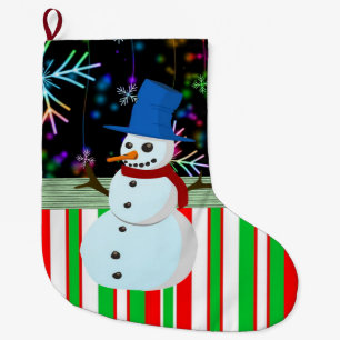 Calcetín Navideño Grande Navidades de pie, Navidades Snowman