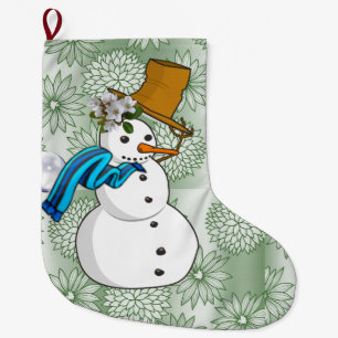 Calcetín Navideño Grande Navidades de pie, Navidades Snowman