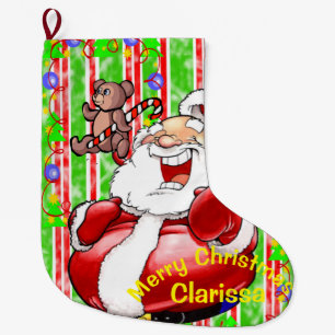 Calcetín Navideño Grande Navidades de pie, Oso Teddy