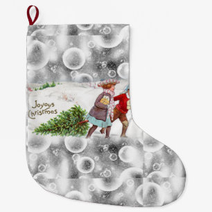 Calcetín Navideño Grande Navidades de pie, venado