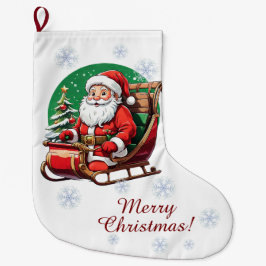 Calcetín Navideño Grande Navidades de Santa en aguafiestas