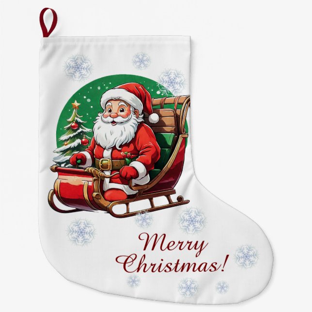 Calcetín Navideño Grande Navidades de Santa en aguafiestas (Anverso)