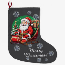 Calcetín Navideño Grande Navidades de Santa en aguafiestas