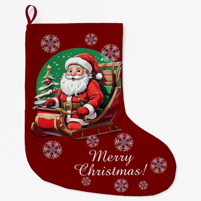 Calcetín Navideño Grande Navidades de Santa en aguafiestas (Anverso)
