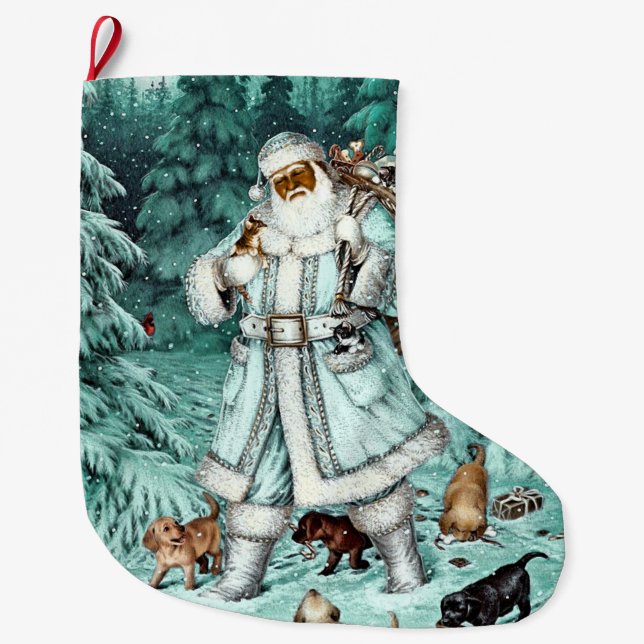 Calcetín Navideño Grande Navidades de Santa María Azul de Aqua (Anverso)