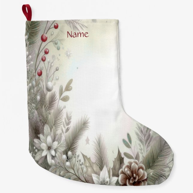 Calcetín Navideño Grande Navidades de vacaciones de invierno (Anverso)