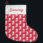 Calcetín Navideño Grande Navidades de Winter Knit se ponen de pie<br><div class="desc">El diseño de Winter Knit Navidad Stocking fue creado por Eggplant y Purple usando medios mixtos. Este diseño festivo incluye un navidad con un patrón de cuchillos de invierno. Si desea colores personalizados o asistencia para el diseño,  no dude en ponerse en contacto conmigo en aubergineandpurple@gmail.com.</div>