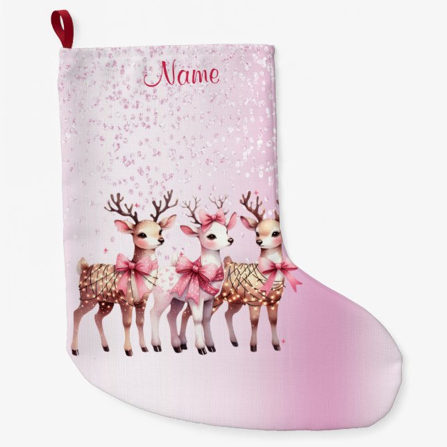 Calcetín Navideño Grande Navidades Deer Holiday Stocking (Anverso)
