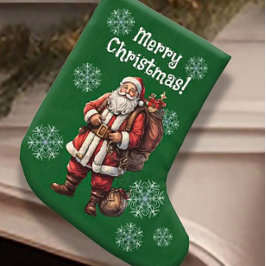 Calcetín Navideño Grande Navidades del personalizable Santa Claus se levant