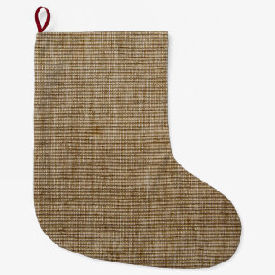 Calcetín Navideño Grande Navidades del Rústico Burlap Nature