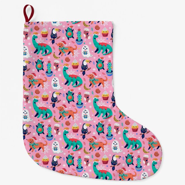 Calcetín Navideño Grande Navidades divertidos (Anverso)