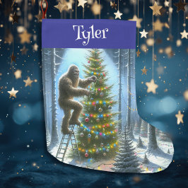 Calcetín Navideño Grande Navidades divertidos Sasquatch Personalizados