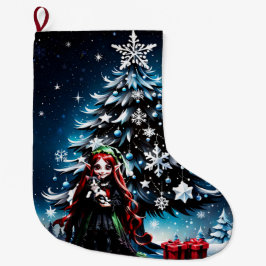 Calcetín Navideño Grande Navidades Elf con Kitten.