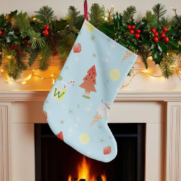 Calcetín Navideño Grande Navidades en julio de Navidades del patrón se leva