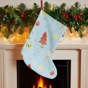Calcetín Navideño Grande Navidades en julio de Navidades del patrón se leva