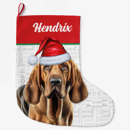 Calcetín Navideño Grande Navidades en sangre con nombre Woof Background