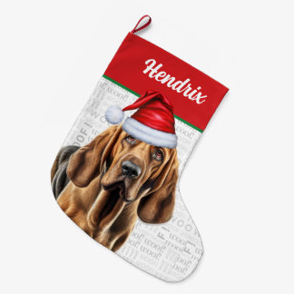 Calcetín Navideño Grande Navidades en sangre con nombre Woof Background