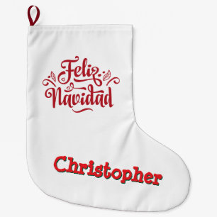 Calcetín Navideño Grande Navidades Feliz Navidad