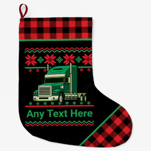 Calcetín Navideño Grande Navidades feos de camionero semi personalizado