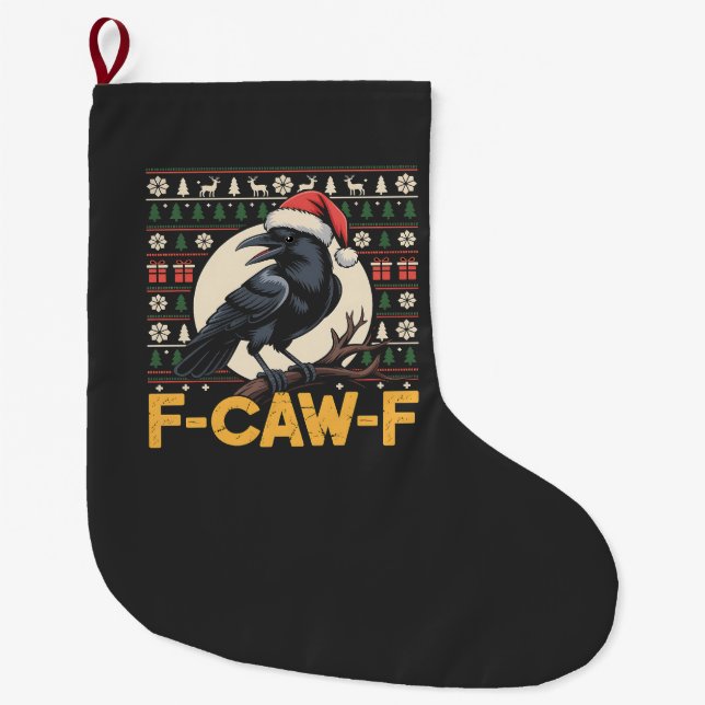 Calcetín Navideño Grande Navidades feos de F-Caw-F sudan divertidas navidad (Anverso)