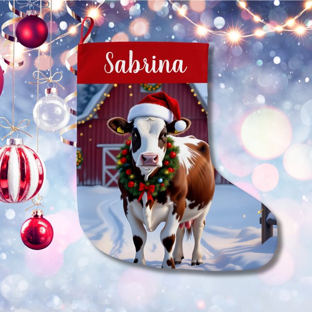 Calcetín Navideño Grande Navidades festivos de un país vacuno (Subido por el creador)