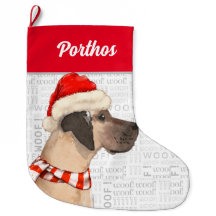 Navidades Gran danés con nombre de perro
