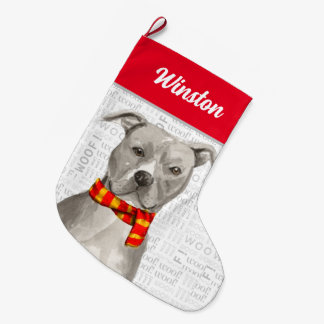 Calcetín Navideño Grande Navidades gritan hoyo con nombre de perro