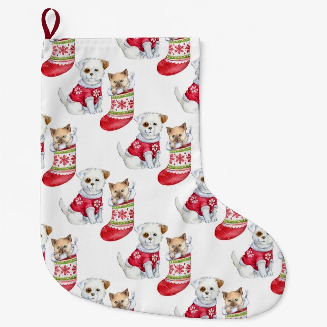 Calcetín Navideño Grande Navidades inteligentes (Anverso)