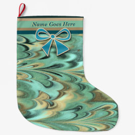 Calcetín Navideño Grande Navidades islandeses de flujo de arte popular (per