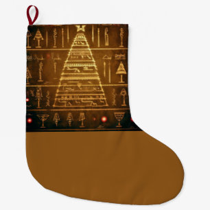 Calcetín Navideño Grande Navidades Jeroglíficos Egipcios 3