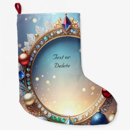 Calcetín Navideño Grande Navidades Jewel Frame Holiday Stocking