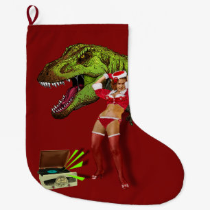 Calcetín Navideño Grande Navidades Jurásicas Pin Up