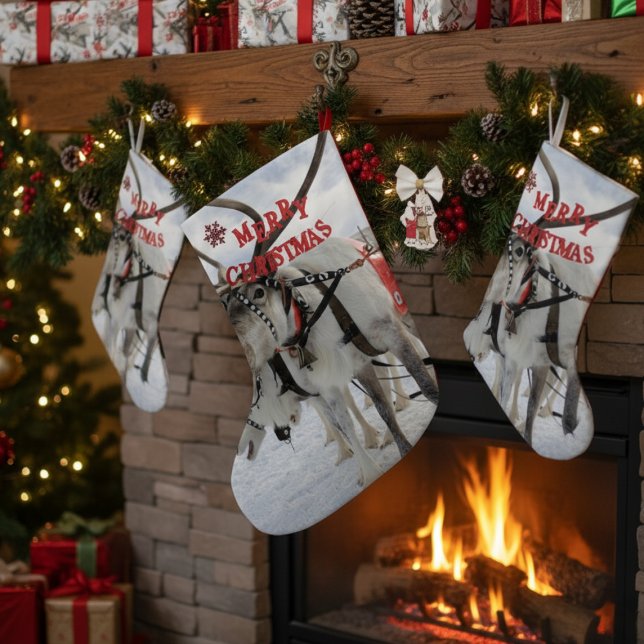 Calcetín Navideño Grande Navidades lapland renos y perros espantados (Subido por el creador)