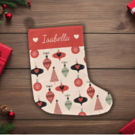 Calcetín Navideño Grande Navidades modernos de mediados de siglo