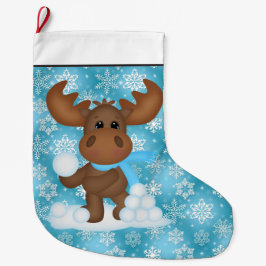 Calcetín Navideño Grande Navidades Moose personalizado de vacaciones