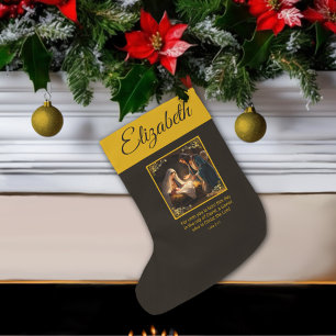 Calcetín Navideño Grande Navidades Natividad Navidades de la Sagrada Famili