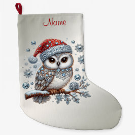 Calcetín Navideño Grande Navidades Owl Holiday Stocking