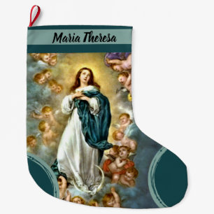 Calcetín Navideño Grande Navidades personalizados Asumir Virgen María